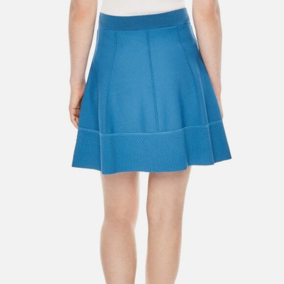 Sandro Paris Ponte-Knit Flare Skirt in Blue sz 1 (S) - Picture 2 of 7